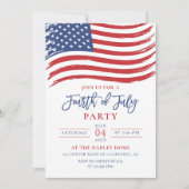 Amerikaanse Vlag 4 juli Feest Kaart (Voorkant)