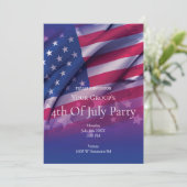 Amerikaanse Vlag 4 juli Feest Uitnodiging (Staand voorkant)