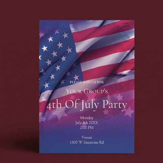 Amerikaanse Vlag 4 juli Feest Uitnodiging
