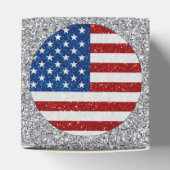 Amerikaanse Vlag 4 juli Glitter Bedankdoosjes (Bovenkant)