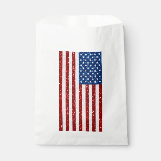Amerikaanse Vlag 4 juli Glitter Bedankzakje (Voorkant)