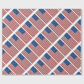 Amerikaanse Vlag 4 juli Glitter Cadeaupapier (Vlak)