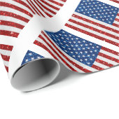Amerikaanse Vlag 4 juli Glitter Cadeaupapier (Rol Hoek)