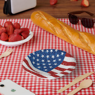 Amerikaanse Vlag 4 juli Glitter Papieren Kommen