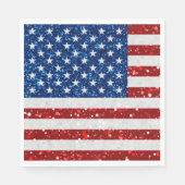 Amerikaanse Vlag 4 juli Glitters Servet (Voorkant)