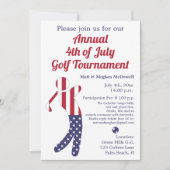 Amerikaanse vlag | 4 juli Golf Tournament Invite Kaart (Voorkant)