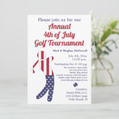 Amerikaanse vlag | 4 juli Golf Tournament Invite Kaart (Staand voorkant)