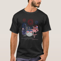 Amerikaanse vlag 4 juli haai patriottisch dier