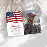 Amerikaanse vlag 4 juli Leger Foto Pensioen Kaart<br><div class="desc">Vier een voorname militaire carrière en de geest van patriottisme met onze Patriottische Amerikaanse vlag 4 juli Leger foto Pensionering Uitnodiging! Deze uitnodiging eert de dienst van de gepensioneerde aan hun land en markeert de overgang naar een nieuw hoofdstuk in het leven. Het is versierd met de iconische Amerikaanse vlag...</div>