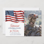 Amerikaanse vlag 4 juli Leger Foto Pensioen Kaart (Voorkant)