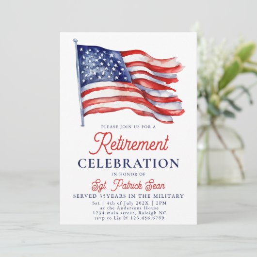 Amerikaanse vlag 4 juli Legerpensioen Kaart (Staand voorkant)