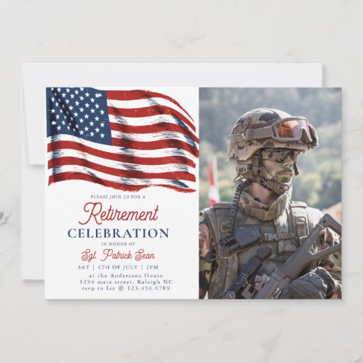 Amerikaanse vlag 4 juli Legerpensioen Kaart (Voorkant)
