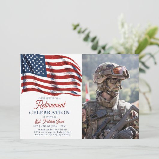 Amerikaanse vlag 4 juli Legerpensioen Kaart (Staand voorkant)