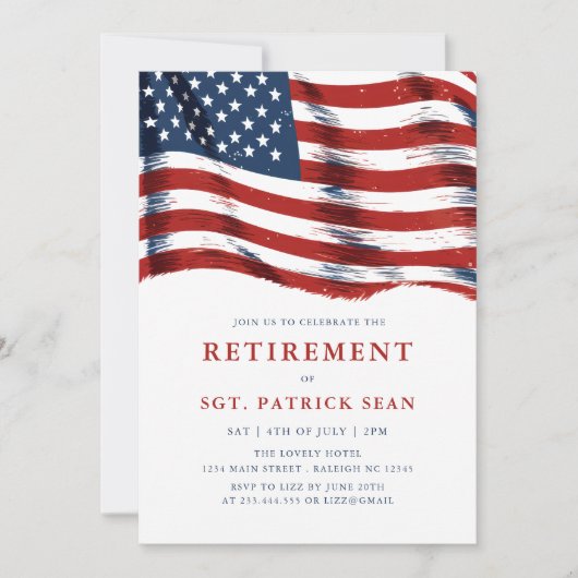 Amerikaanse vlag 4 juli Legerpensioen Kaart (Voorkant)