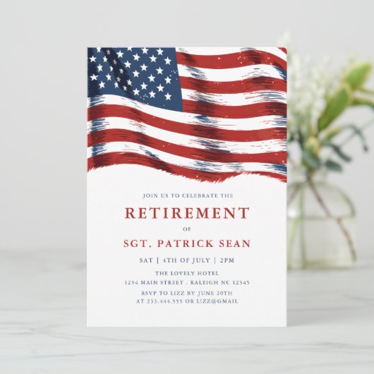 Amerikaanse vlag 4 juli Legerpensioen Kaart (Staand voorkant)