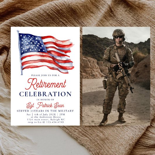 Amerikaanse vlag 4 juli Legerpensioen Kaart