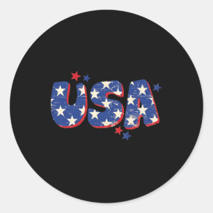Amerikaanse Vlag 4 juli Mannen Vrouwen Kind Jongen Ronde Sticker