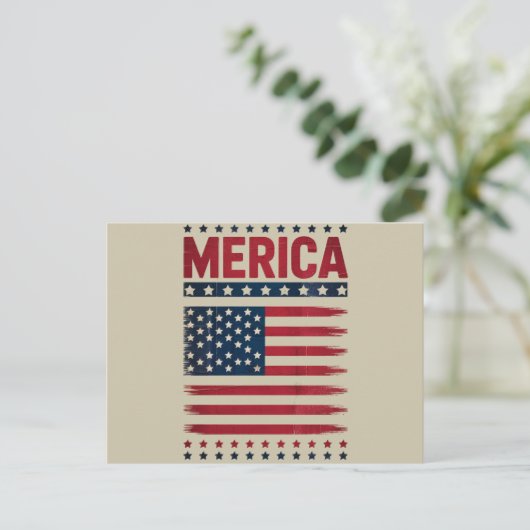 Amerikaanse Vlag 4 juli Merica Briefkaart (Staand voorkant)