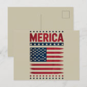 Amerikaanse Vlag 4 juli Merica Briefkaart (Voorkant / Achterkant)