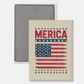 Amerikaanse Vlag 4 juli Merica Magneet (Voorkant / Achterkant)