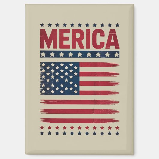 Amerikaanse Vlag 4 juli Merica Magneet (Voorkant)