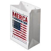 Amerikaanse Vlag 4 juli Merica Medium Cadeauzakje (Voorkant Gekanteld)