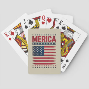Amerikaanse Vlag 4 juli Merica Pokerkaarten