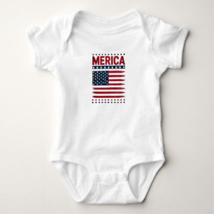 Amerikaanse Vlag 4 juli Merica Romper