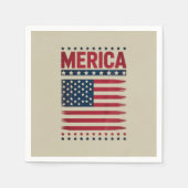 Amerikaanse Vlag 4 juli Merica Servet (Voorkant)
