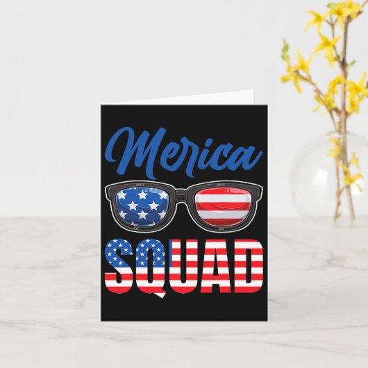 Amerikaanse Vlag 4 juli Merica Squad  Kaart (Gele Bloem)