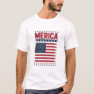 Amerikaanse Vlag 4 juli Merica T-shirt