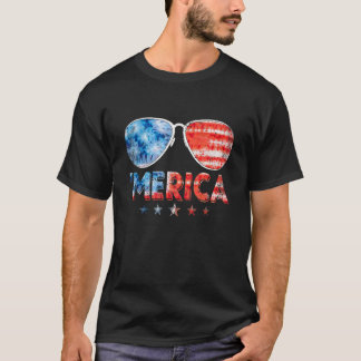 Amerikaanse vlag 4 juli Merica zonnebril familie T-shirt