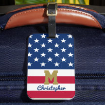 Amerikaanse vlag | 4 juli | Naam & Monogram