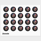 Amerikaanse vlag 4 juli Onafhankelijkheidsdag Patr Ronde Sticker (Vel)