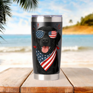 Amerikaanse vlag 4 juli Patriottisch Amerikaans zw Geïsoleerde Drinkbeker