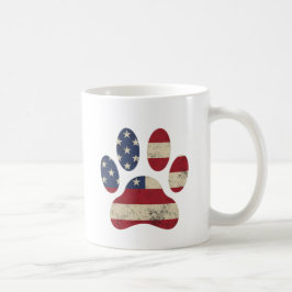 Amerikaanse vlag 4 juli Paw Hondenliefhebber Koffiemok