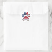 Amerikaanse vlag 4 juli Paw Print Patriotic Ronde Sticker (Tas)