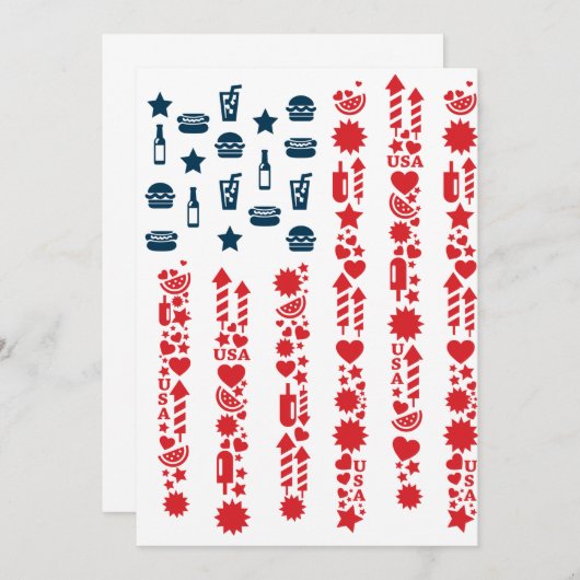 amerikaanse vlag 4 juli picknick kaart (Voorkant / Achterkant)