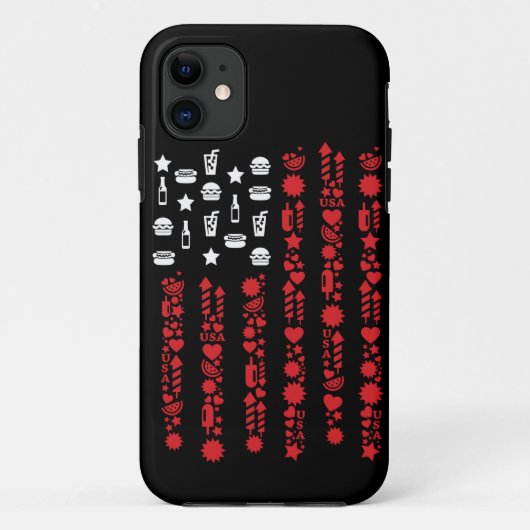 amerikaanse vlag 4 juli picknick vuurwerk wit Case-Mate iPhone case (Achterkant)