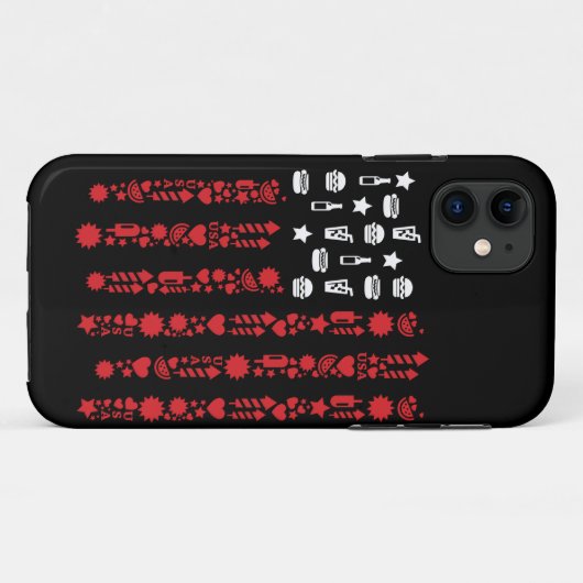 amerikaanse vlag 4 juli picknick vuurwerk wit Case-Mate iPhone case (Achterkant (horizontaal))
