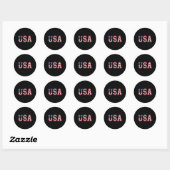 Amerikaanse vlag 4 juli ronde sticker (Vel)
