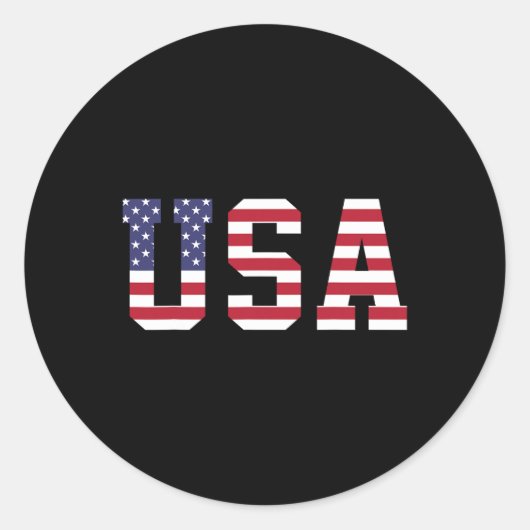 Amerikaanse vlag 4 juli ronde sticker (Voorkant)