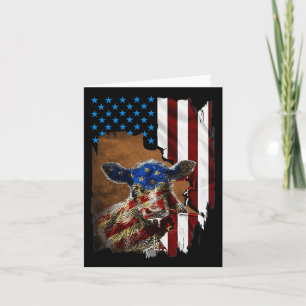 Amerikaanse vlag 4 juli rundvlees koe gezicht vlag kaart