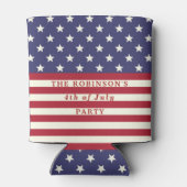 Amerikaanse vlag 4 juli Sterren en Stripes Custom Blikjeskoeler (Achterkant)