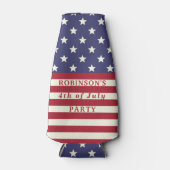 Amerikaanse vlag 4 juli Sterren en Stripes Custom Flesjeskoeler (Voorkant)