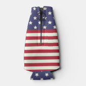 Amerikaanse vlag 4 juli Sterren en Stripes Custom Flesjeskoeler (Achterkant)