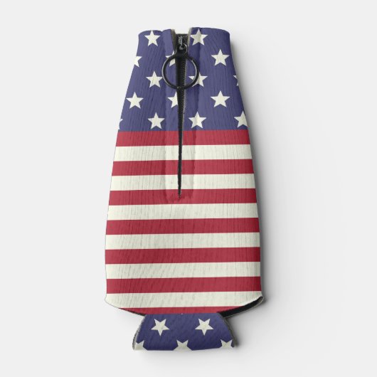 Amerikaanse vlag 4 juli Sterren en Stripes Custom Flesjeskoeler (Achterkant)