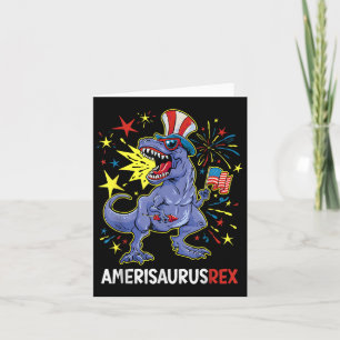 Amerikaanse vlag 4 juli T rex dinosaurus amerisaur Kaart