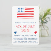 Amerikaanse vlag | 4 juli Uitnodiging BBQ (Staand voorkant)