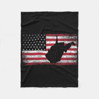Amerikaanse Vlag 4 juli West Virginia Wv Vintage Fleece Deken